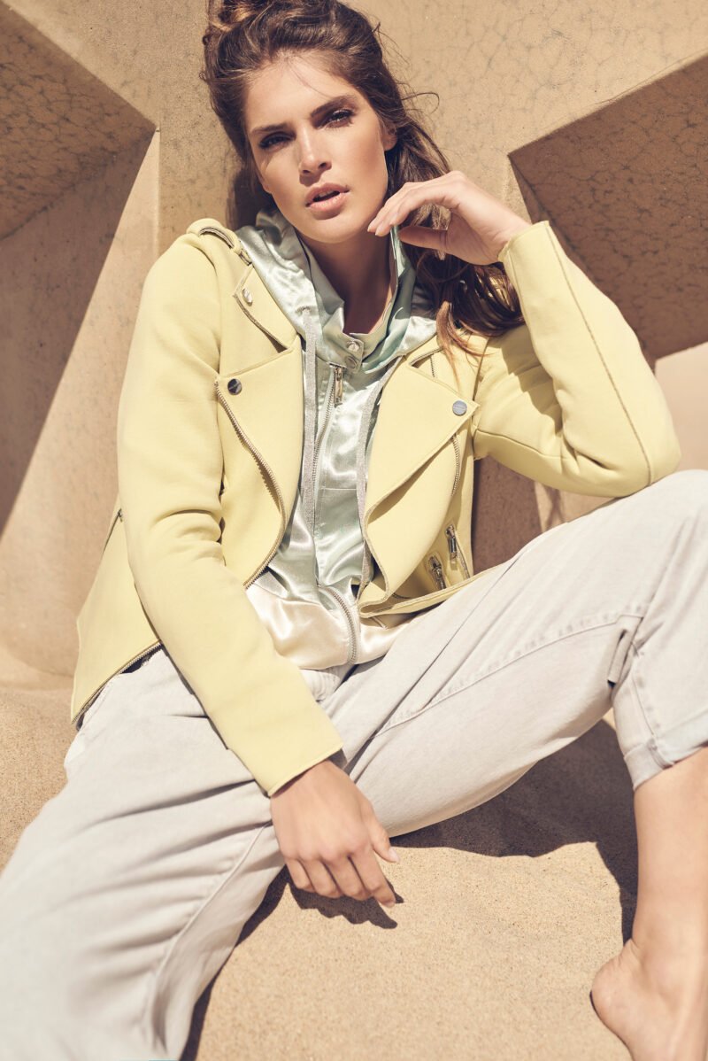 Romke hooded jacket and Jiray leather biker jacket